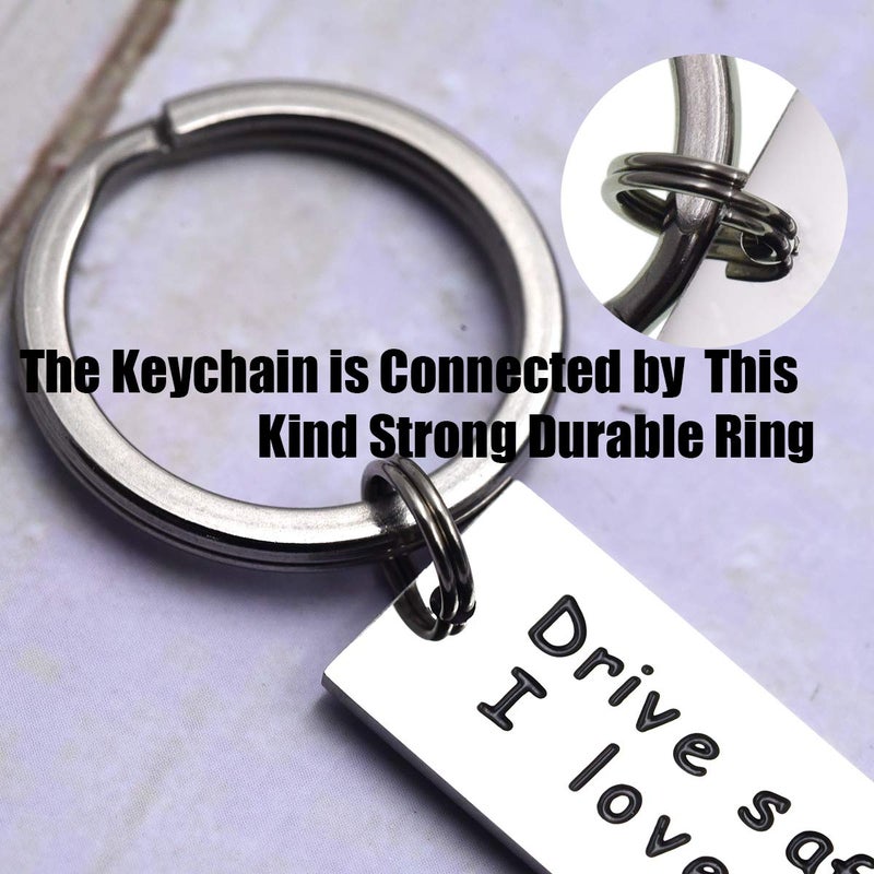 LParkin Drive Safe Keychain Handsome I Love You Trucker Husband Gift for Husband Dad Gift Valentines Day Stocking Stuffer - Image 2